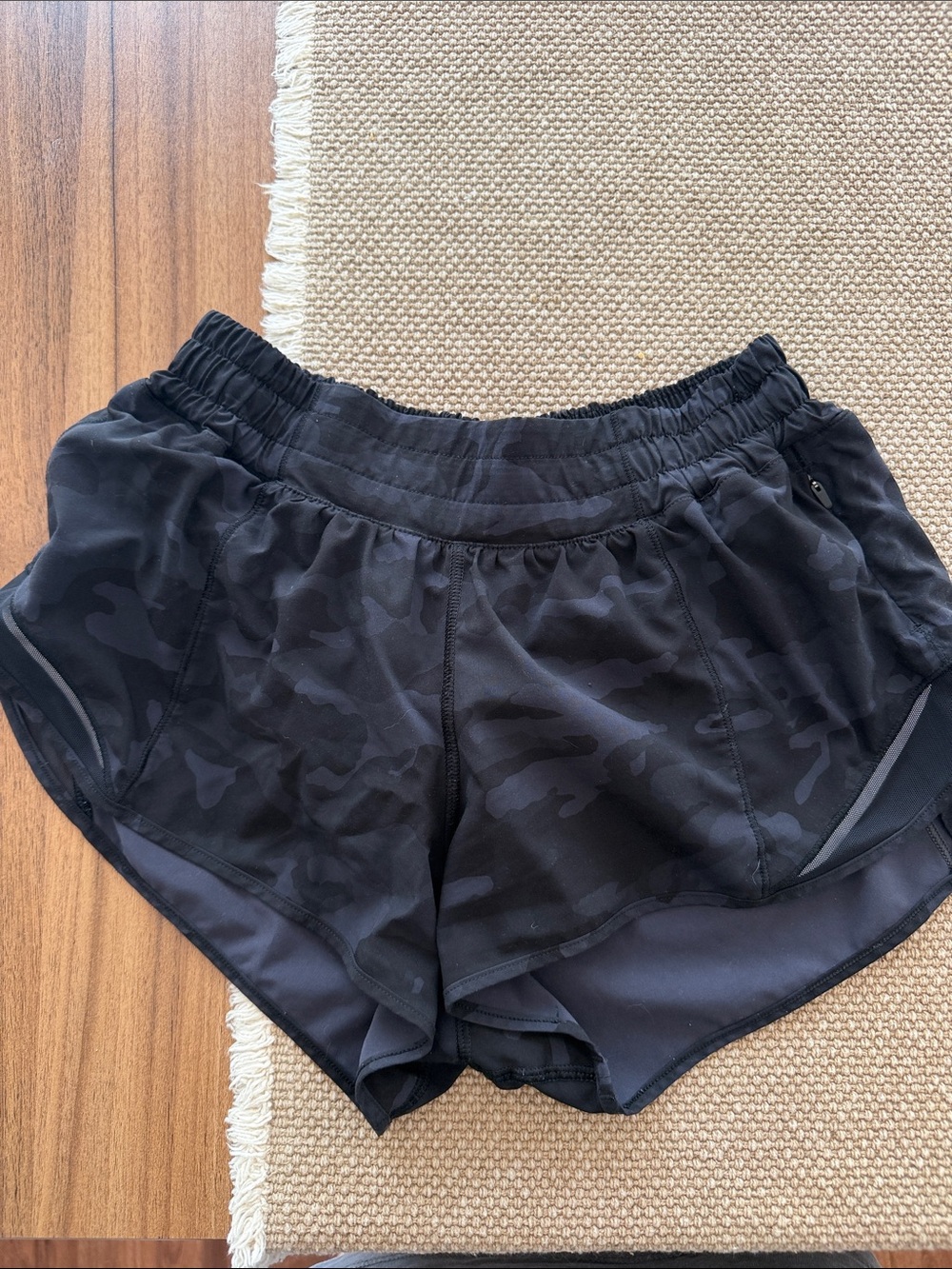 lululemon athletica Black Camo Hotty Hot Shorts